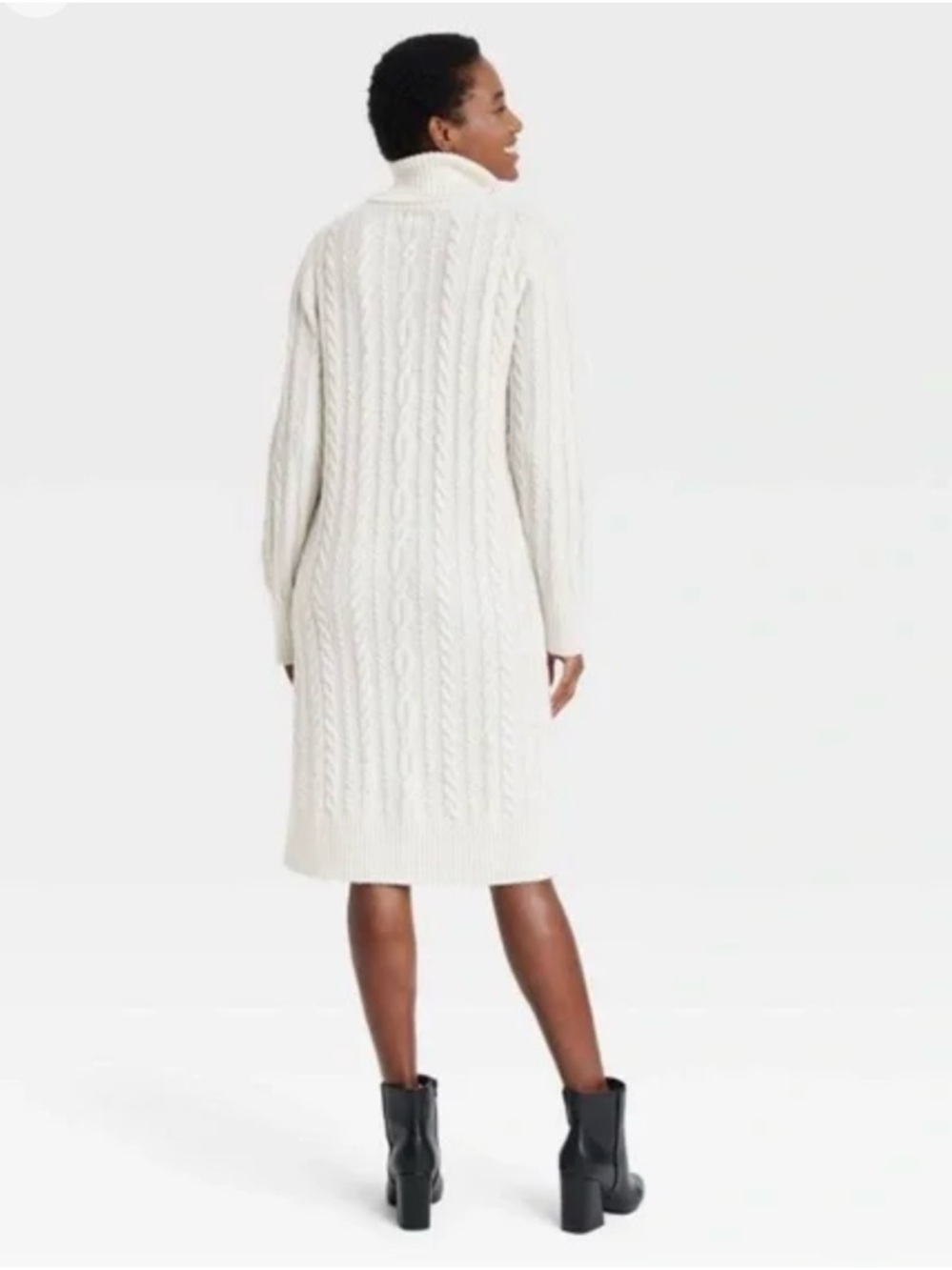 Size XXL Women’s Turtleneck Long Sleeve Cozy Sweater Dress a new day Cream - Picture 2 of 5